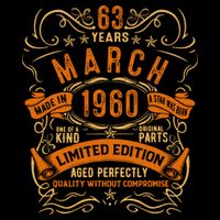 Vintage 63th Birthday March 1960 Birthday Backpack