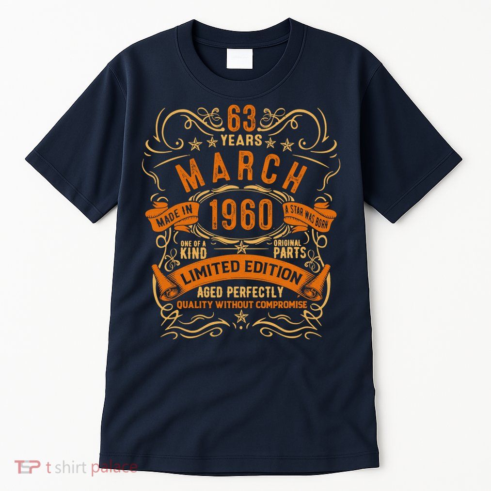 Vintage 63th Birthday March 1960 Birthday Tall T-Shirt
