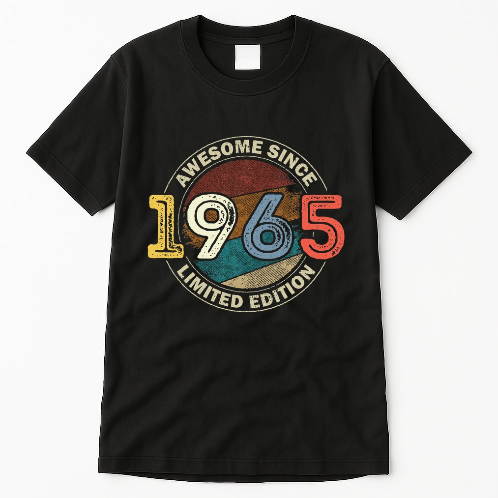 Vintage 60 Birthday Decorations 60yr 1965 60th Birthday Tall T-Shirt