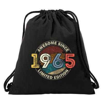 Vintage 60 Birthday Decorations 60yr 1965 60th Birthday Drawstring Bag