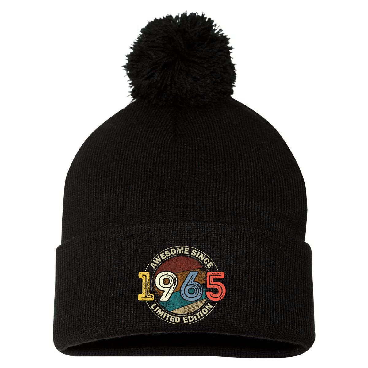 Vintage 60 Birthday Decorations 60yr 1965 60th Birthday Pom Pom 12in Knit Beanie
