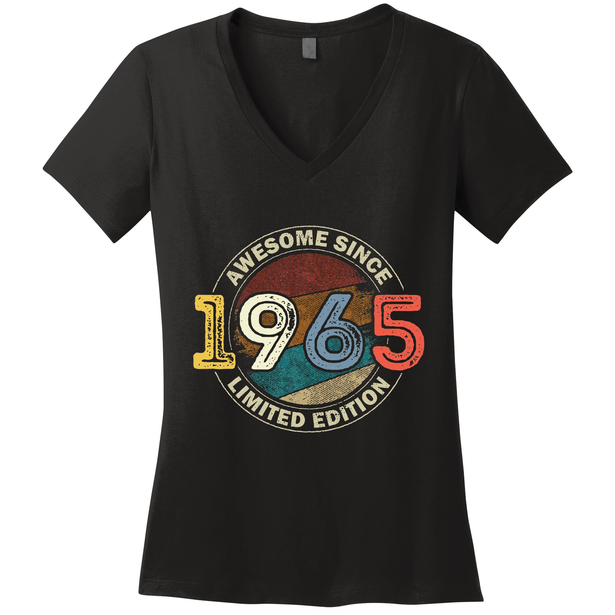 Vintage 60 Birthday Decorations 60yr 1965 60th Birthday Women's V-Neck T-Shirt