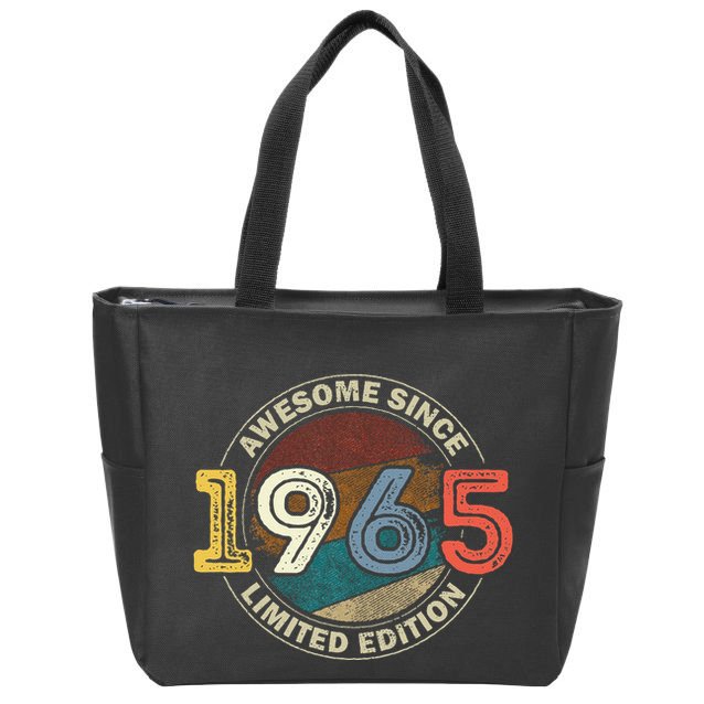 Vintage 60 Birthday Decorations 60yr 1965 60th Birthday Zip Tote Bag
