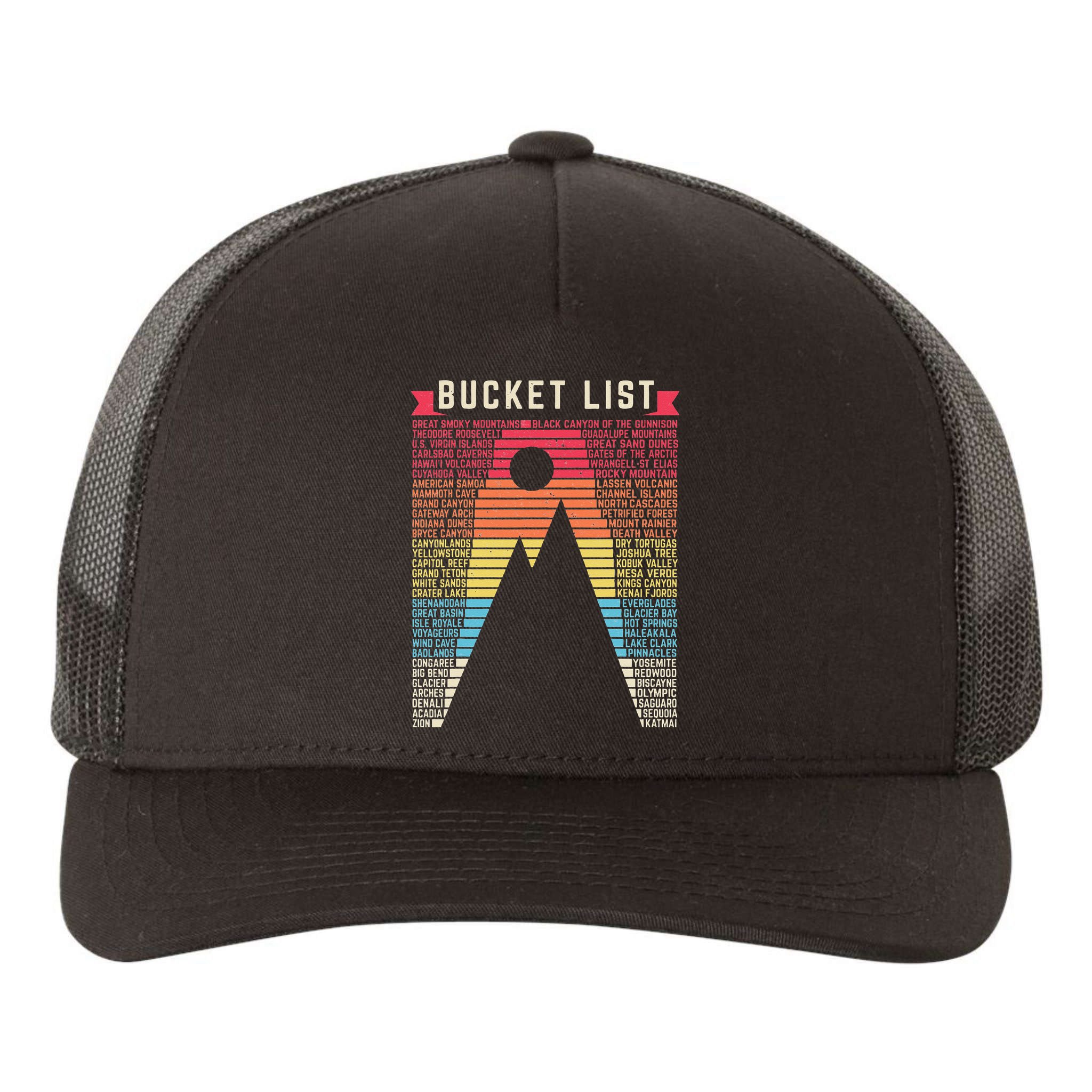 Vintage 62 US National Parks Scratch off Bucket list Travel Yupoong Adult 5-Panel Trucker Hat