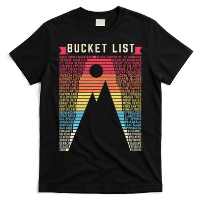 Vintage 62 US National Parks Scratch off Bucket list Travel T-Shirt