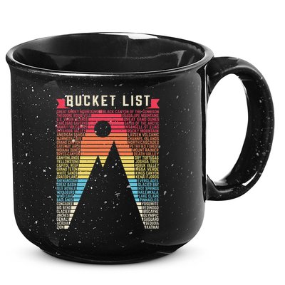 Vintage 62 US National Parks Scratch off Bucket list Travel 15oz Campfire Ceramic Mug