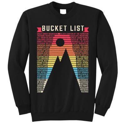 Vintage 62 US National Parks Scratch off Bucket list Travel Tall Sweatshirt