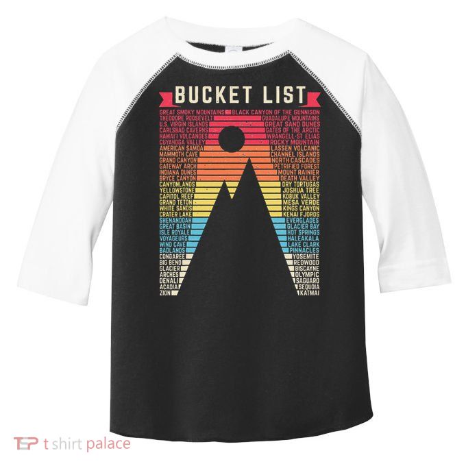 Vintage 62 US National Parks Scratch off Bucket list Travel Toddler Fine Jersey T-Shirt