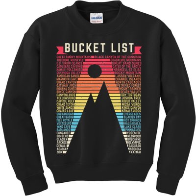 Vintage 62 US National Parks Scratch off Bucket list Travel Kids Sweatshirt