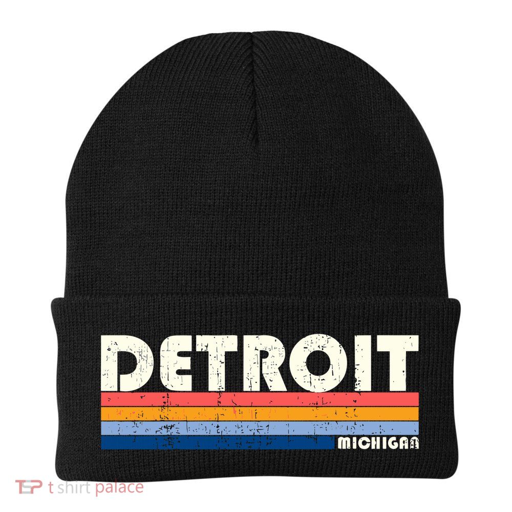 Vintage 70s 80s Style Detroit Mi Great Gift Beanie