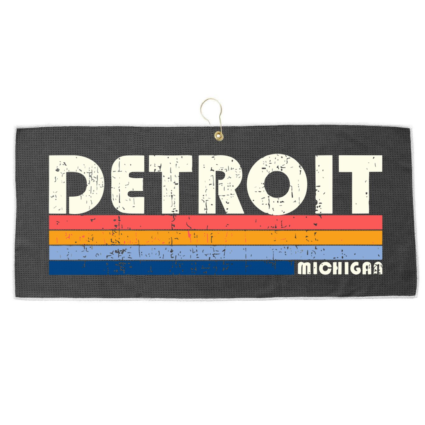 Vintage 70s 80s Style Detroit Mi Great Gift Large Microfiber Waffle Golf Towel