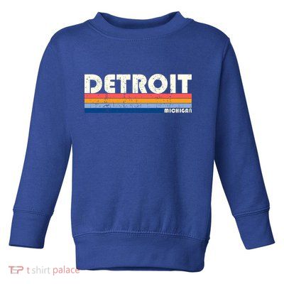 Vintage 70s 80s Style Detroit Mi Great Gift Toddler Sweatshirt