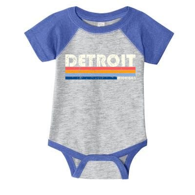 Vintage 70s 80s Style Detroit Mi Great Gift Infant Baby Jersey Bodysuit
