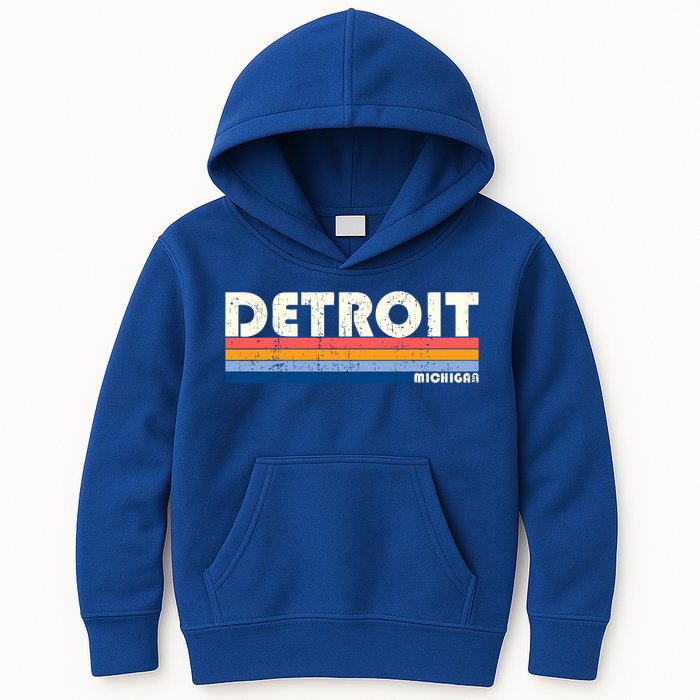 Vintage 70s 80s Style Detroit Mi Great Gift Kids Hoodie