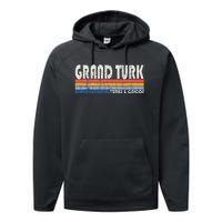 Vintage 70s 80s Style Grand Turk Turks And Caicos Isl Performance Fleece Hoodie