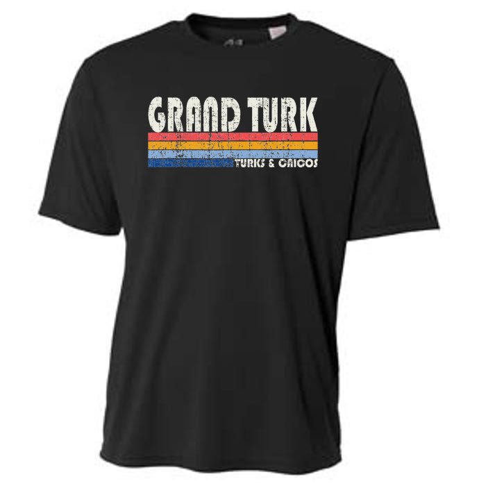 Vintage 70s 80s Style Grand Turk Turks And Caicos Isl Cooling Performance Crew T-Shirt