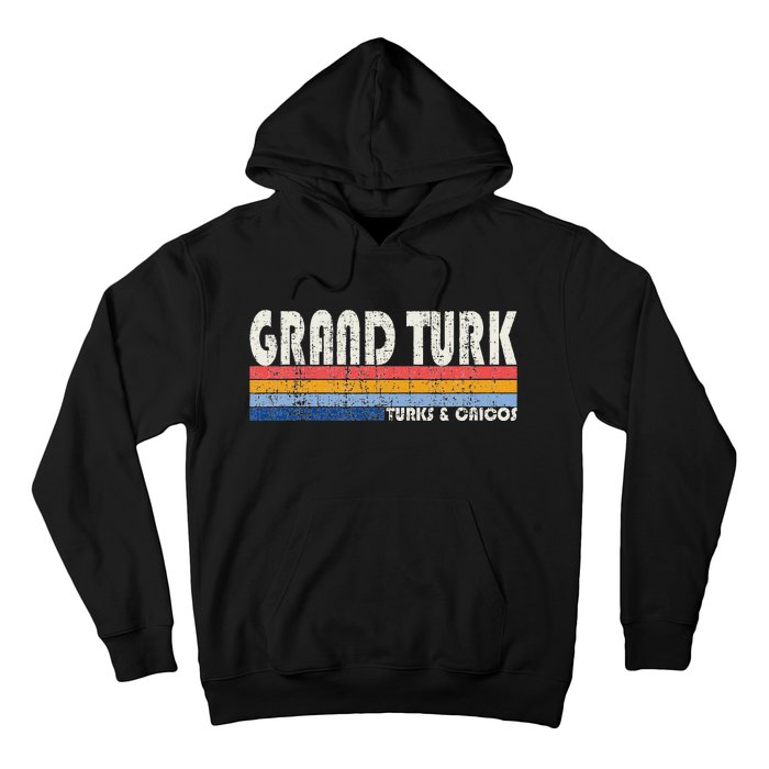 Vintage 70s 80s Style Grand Turk Turks And Caicos Isl Hoodie