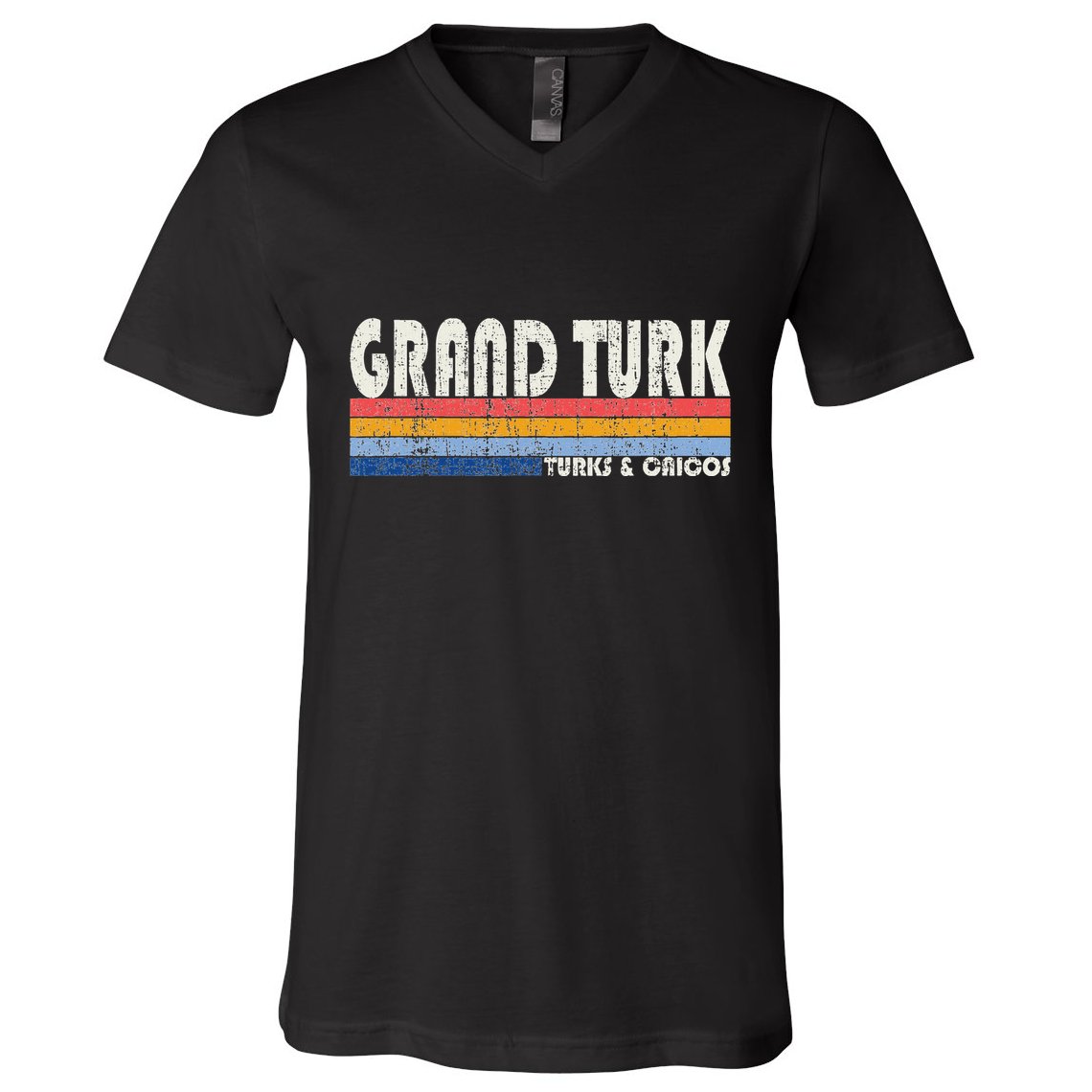 Vintage 70s 80s Style Grand Turk Turks And Caicos Isl V-Neck T-Shirt