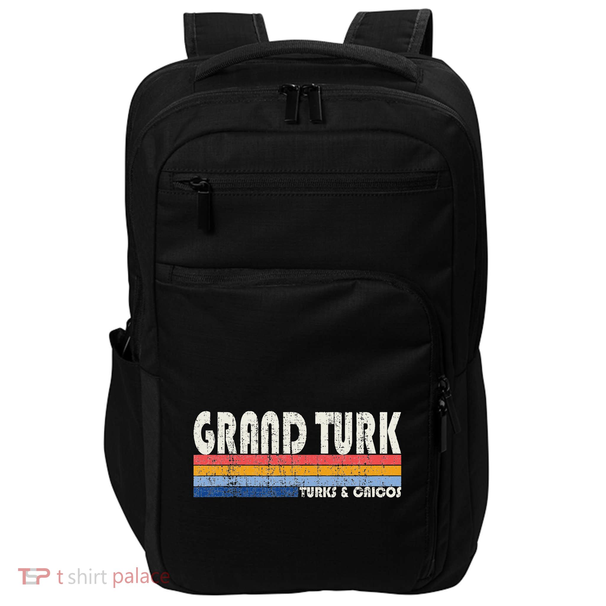 Vintage 70s 80s Style Grand Turk Turks And Caicos Isl Impact Tech Backpack
