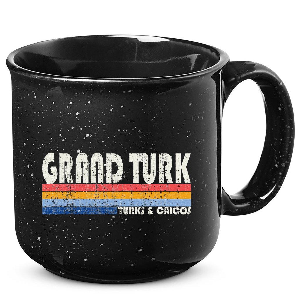 Vintage 70s 80s Style Grand Turk Turks And Caicos Isl 15oz Campfire Ceramic Mug
