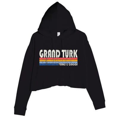 Vintage 70s 80s Style Grand Turk Turks And Caicos Isl Crop Fleece Hoodie