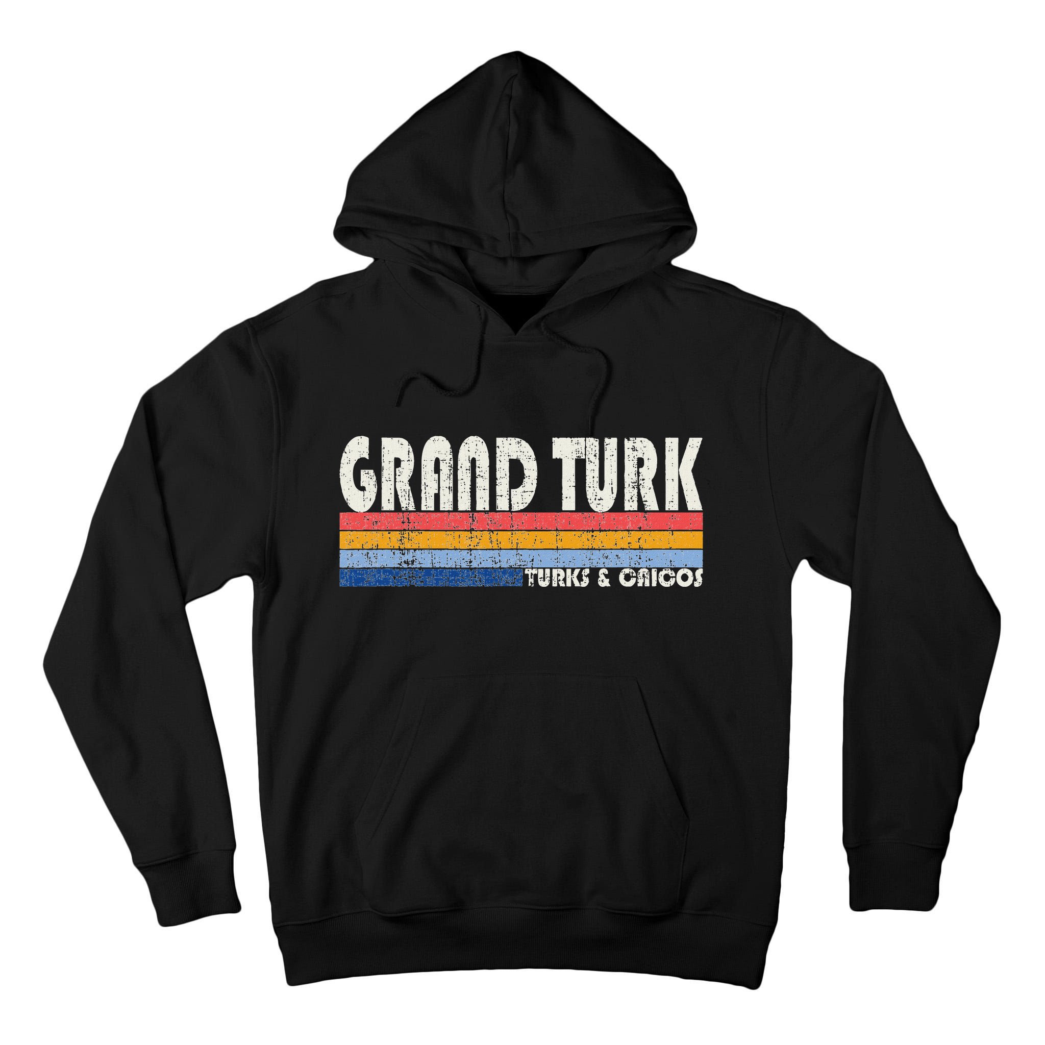 Vintage 70s 80s Style Grand Turk Turks And Caicos Isl Tall Hoodie