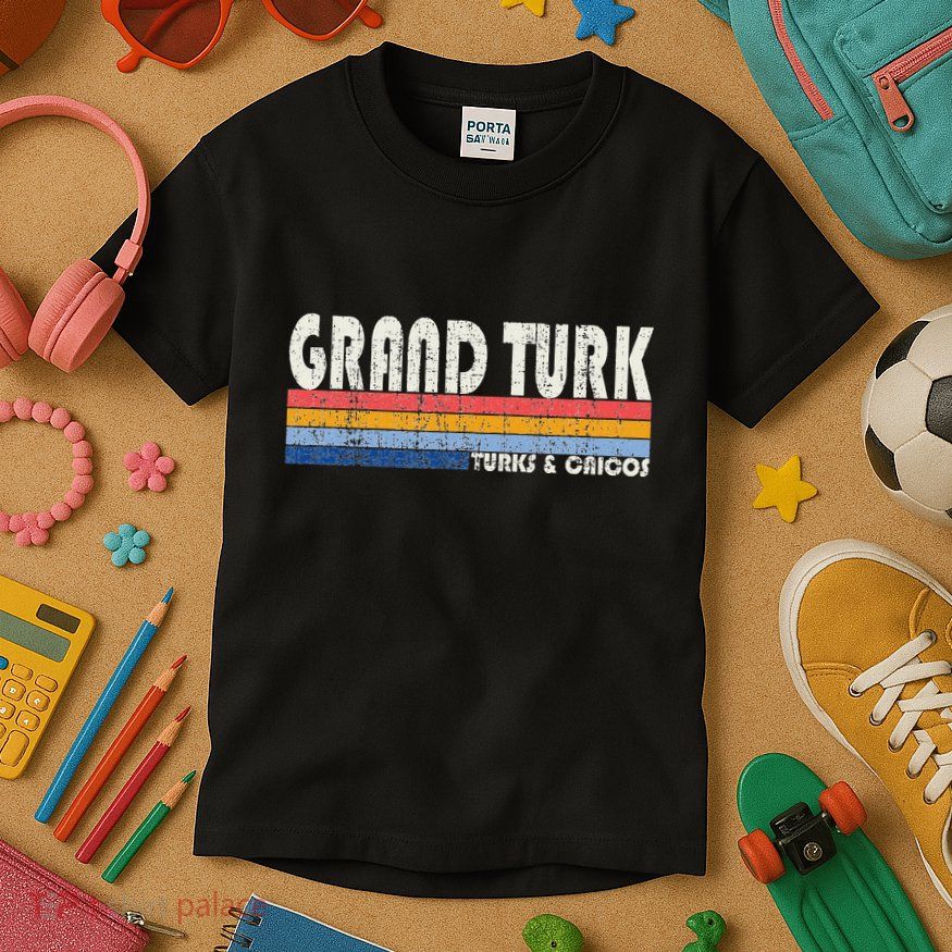 Vintage 70s 80s Style Grand Turk Turks And Caicos Isl Kids T-Shirt