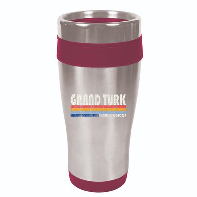 Vintage 70s 80s Style Grand Turk Turks And Caicos Isl 16oz Travel Tumbler