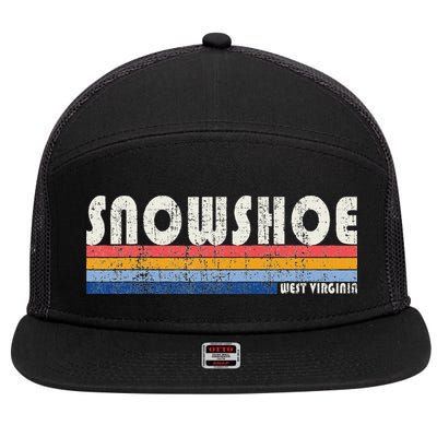 Vintage 70s 80s Style Snowshoe Wv 7 Panel Mesh Trucker Snapback Hat