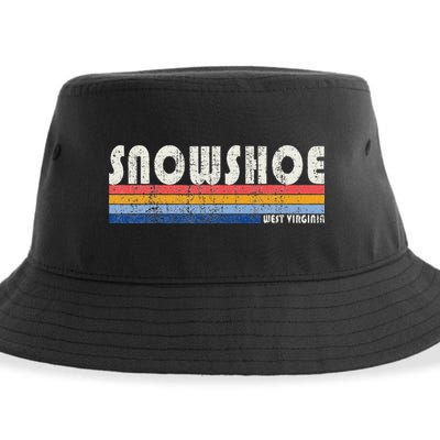 Vintage 70s 80s Style Snowshoe Wv Sustainable Bucket Hat