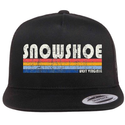 Vintage 70s 80s Style Snowshoe Wv Flat Bill Trucker Hat