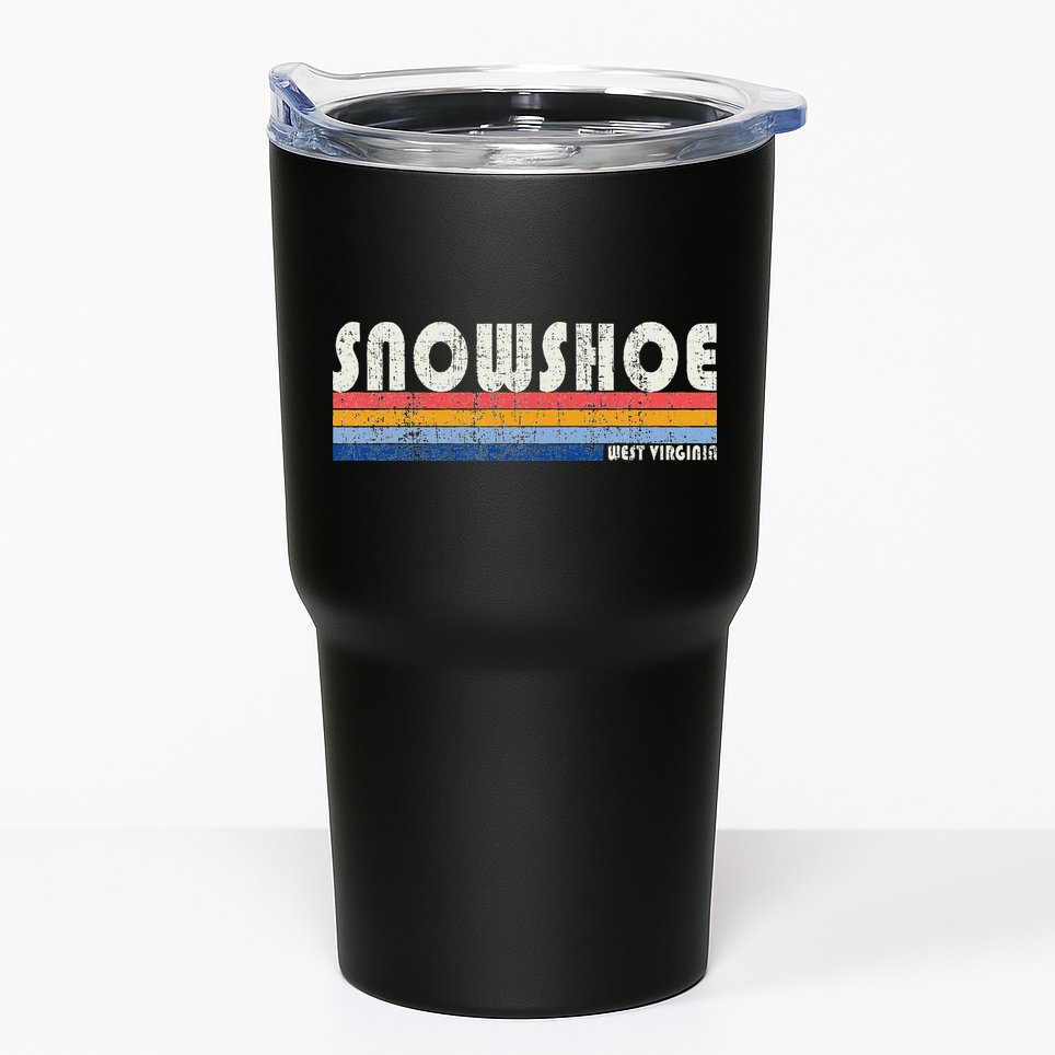 Vintage 70s 80s Style Snowshoe Wv Tumbler