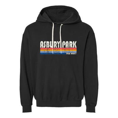 Vintage 70s 80s Style Asbury Park Nj Garment-Dyed Fleece Hoodie