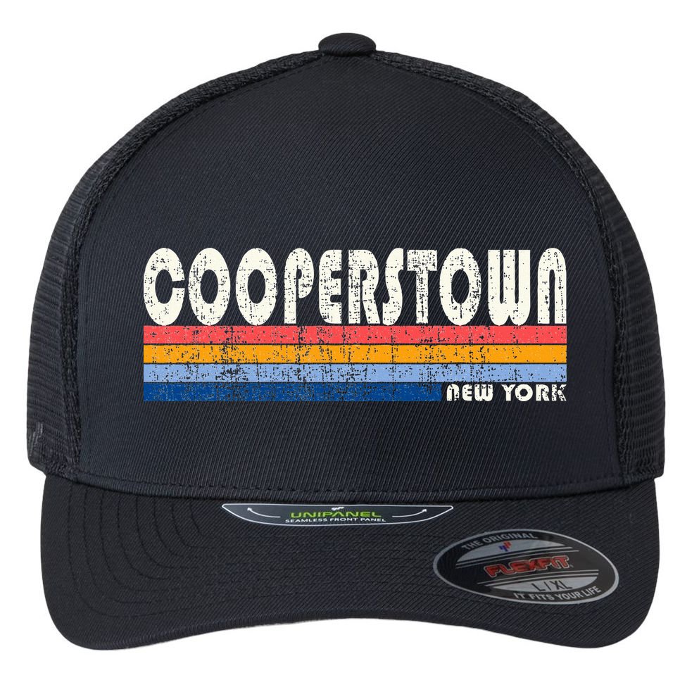 Vintage 70s 80s Style Cooperstown Flexfit Unipanel Trucker Cap