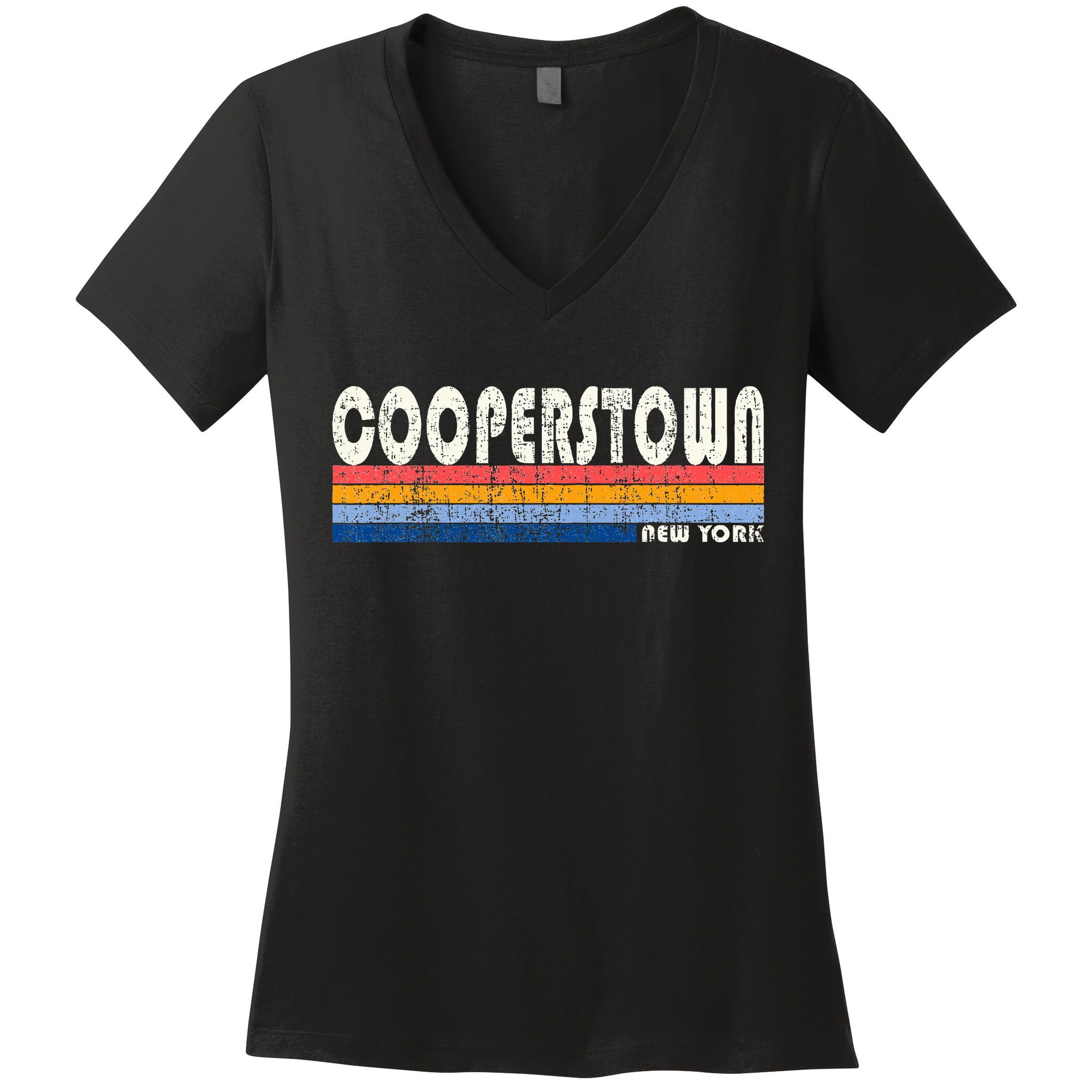 Vintage 70s 80s Style Cooperstown Women's V-Neck T-Shirt