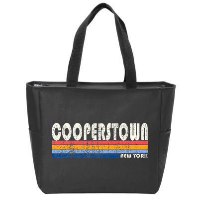 Vintage 70s 80s Style Cooperstown Zip Tote Bag