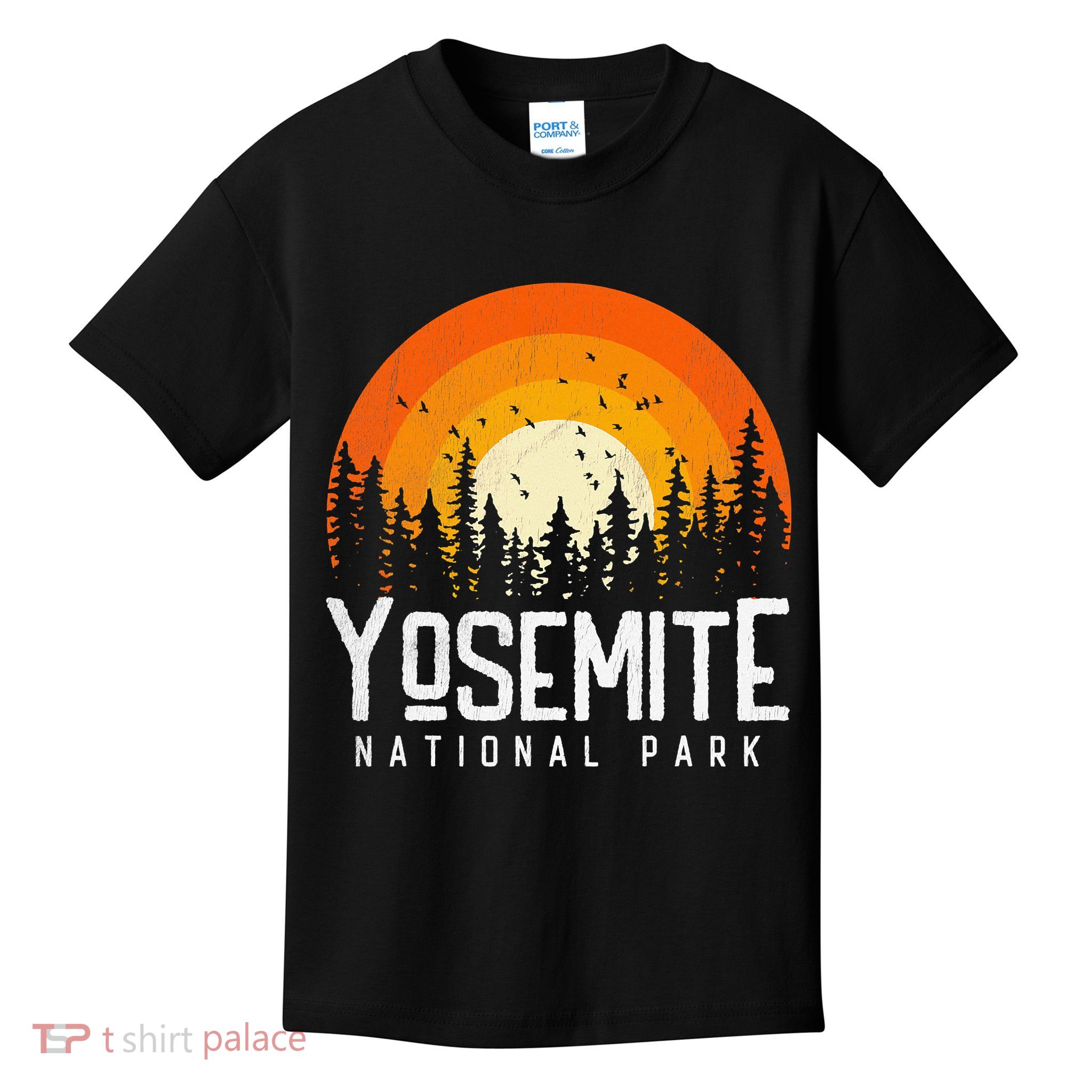 Vintage 70s 80s Yosemite US National Park Retro Style Kids T-Shirt
