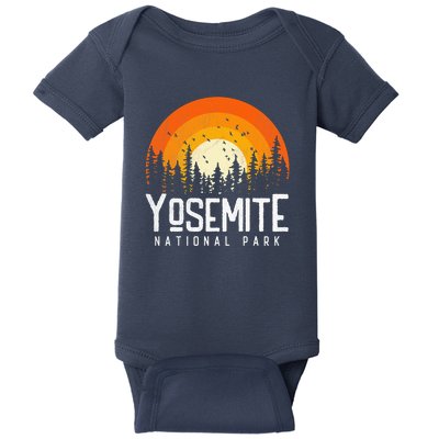 Vintage 70s 80s Yosemite US National Park Retro Style Baby Bodysuit