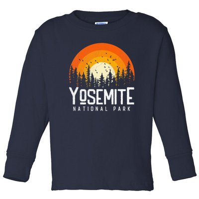 Vintage 70s 80s Yosemite US National Park Retro Style Toddler Long Sleeve Shirt