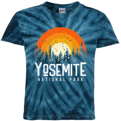 Vintage 70s 80s Yosemite US National Park Retro Style Kids Tie-Dye T-Shirt