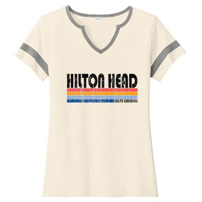 Vintage 70s 80s Style Hilton Head South Carolina Ladies Halftime Notch Neck Tee