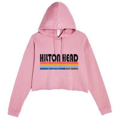 Vintage 70s 80s Style Hilton Head South Carolina Crop Fleece Hoodie