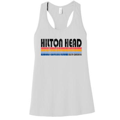 Vintage 70s 80s Style Hilton Head South Carolina Women's Racerback Tank