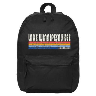 Vintage 70s 80s Style Lake Winnipesaukee Nh 16 in Basic Backpack