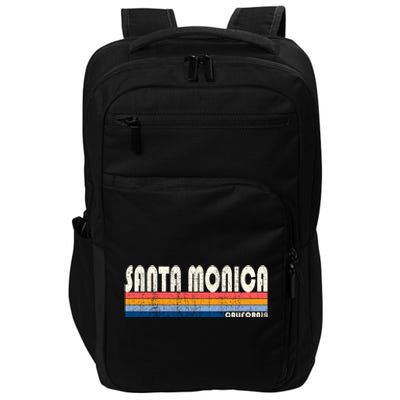 Vintage 70s 80s Style Santa Monica Ca Funny Gift Impact Tech Backpack