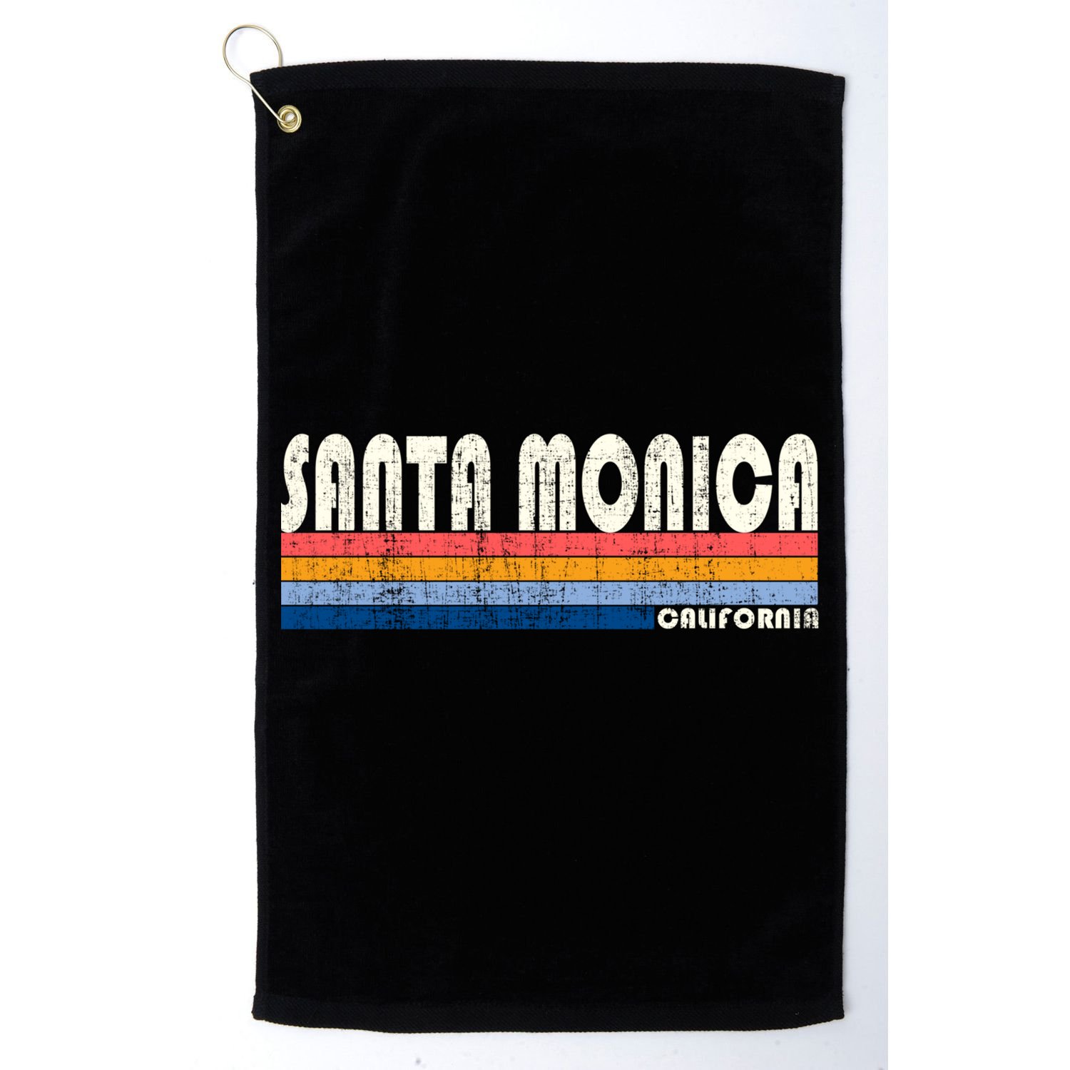Vintage 70s 80s Style Santa Monica Ca Funny Gift Golf Towel