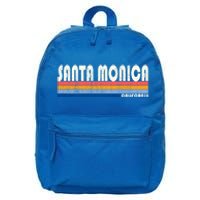 Vintage 70s 80s Style Santa Monica Ca Funny Gift 16 in Basic Backpack