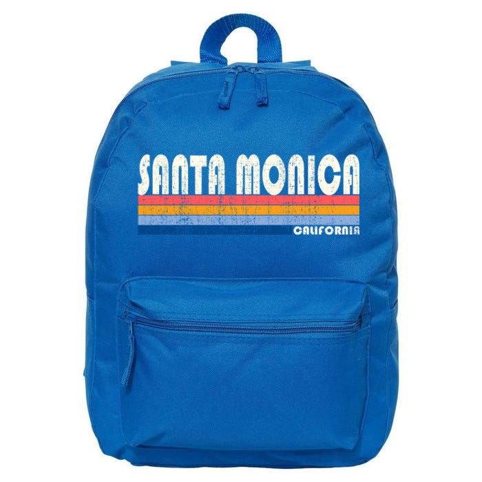 Vintage 70s 80s Style Santa Monica Ca Funny Gift 16 in Basic Backpack