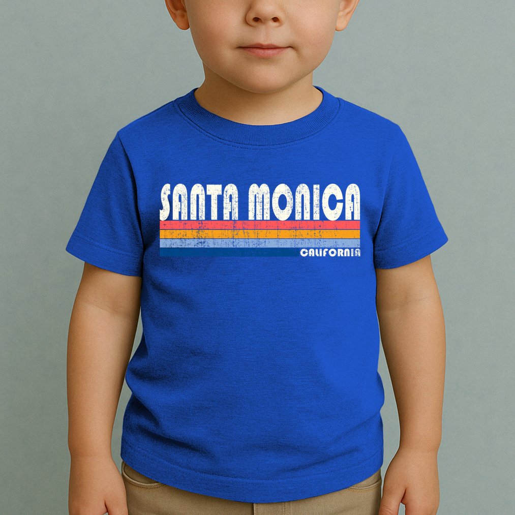 Vintage 70s 80s Style Santa Monica Ca Funny Gift Toddler T-Shirt
