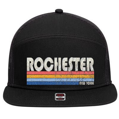 Vintage 70s 80s Style Rochester Ny 7 Panel Mesh Trucker Snapback Hat